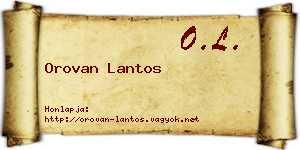 Orovan Lantos névjegykártya
